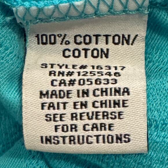 Habitat Size Large Turquoise Textured Single Pocket Tunic Blouse - Picture 7 of 8